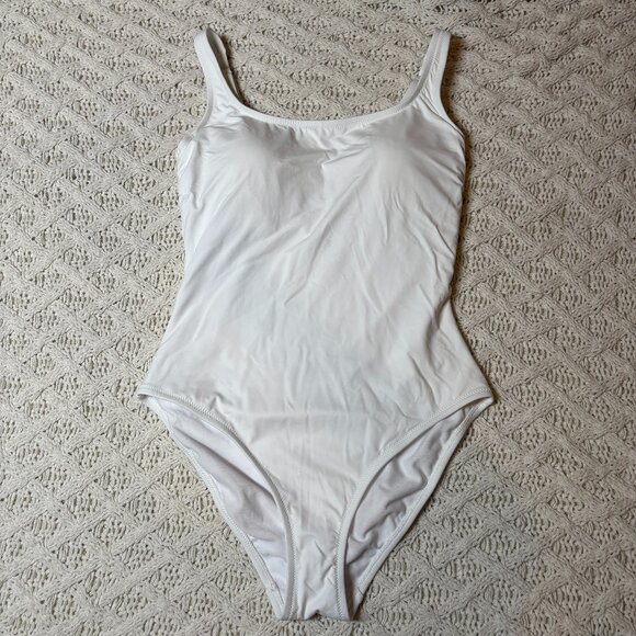 Johnny Was Calme White One-Piece Swimsuit Scoop Neck Adjustable Straps – M NWOT - Picture 2 of 7